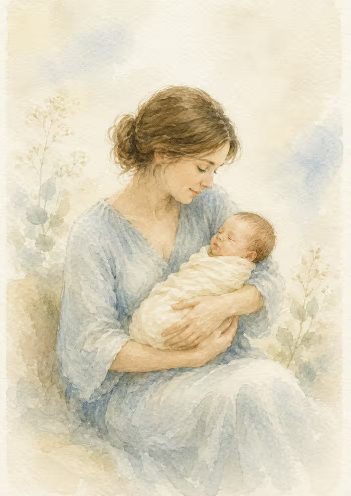 Personalized Baby Watercolor Portrait