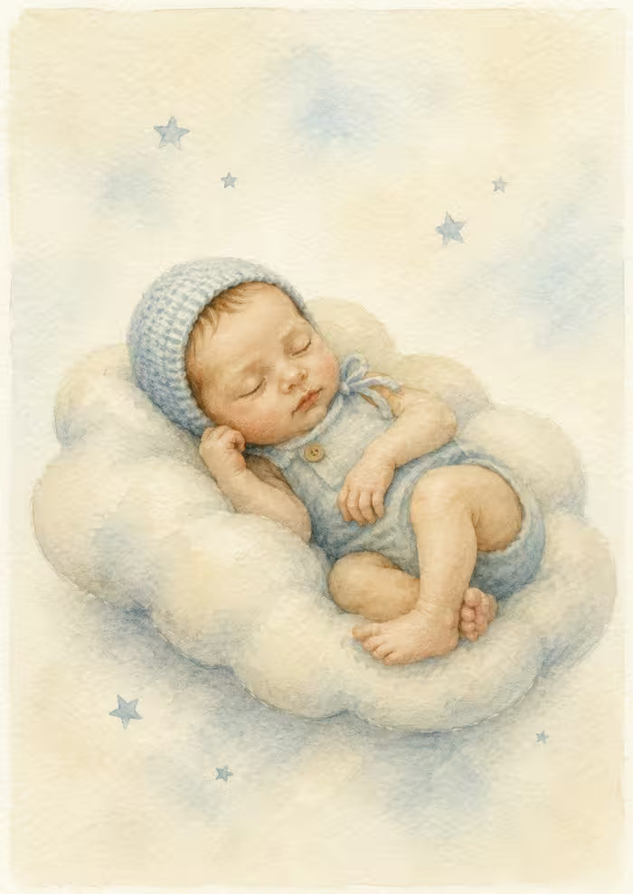 Personalized Baby Watercolor Portrait
