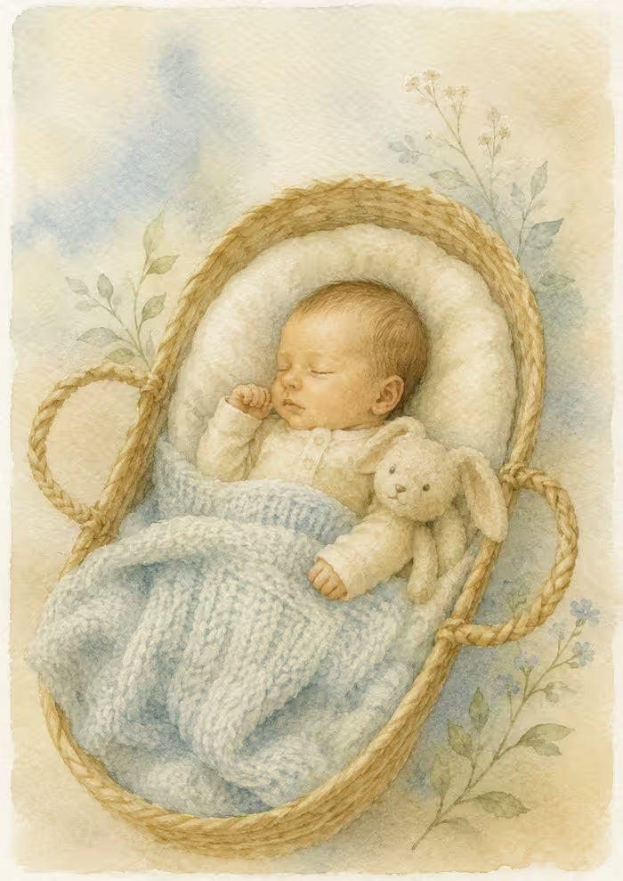 Personalized Baby Watercolor Portrait