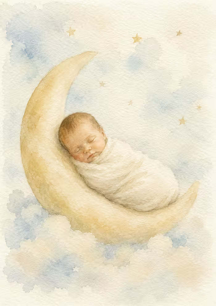 Personalized Baby Watercolor Portrait