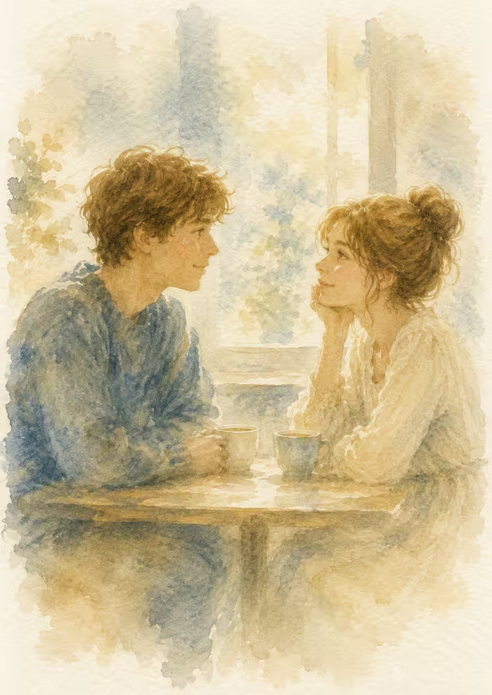 Personalized Watercolor Couple Portrait