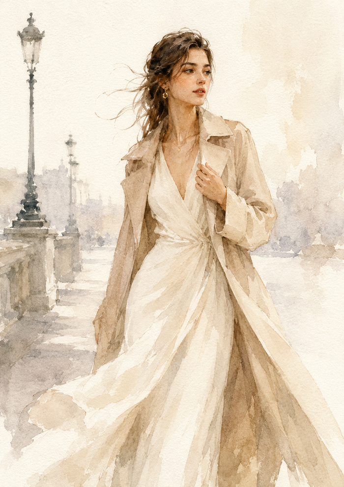 Portrait de mode aquarelle personnalisé