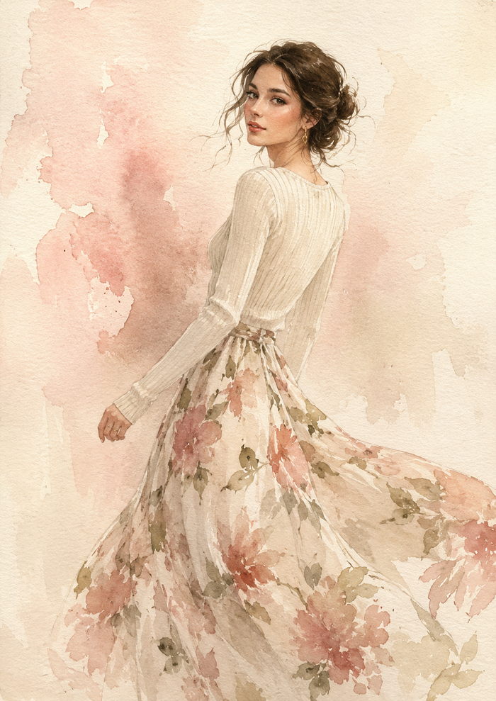 Portrait de mode aquarelle personnalisé