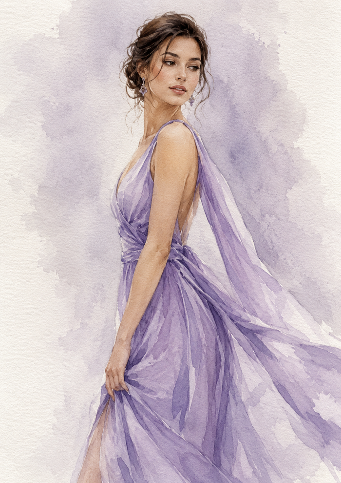 Portrait de mode aquarelle personnalisé