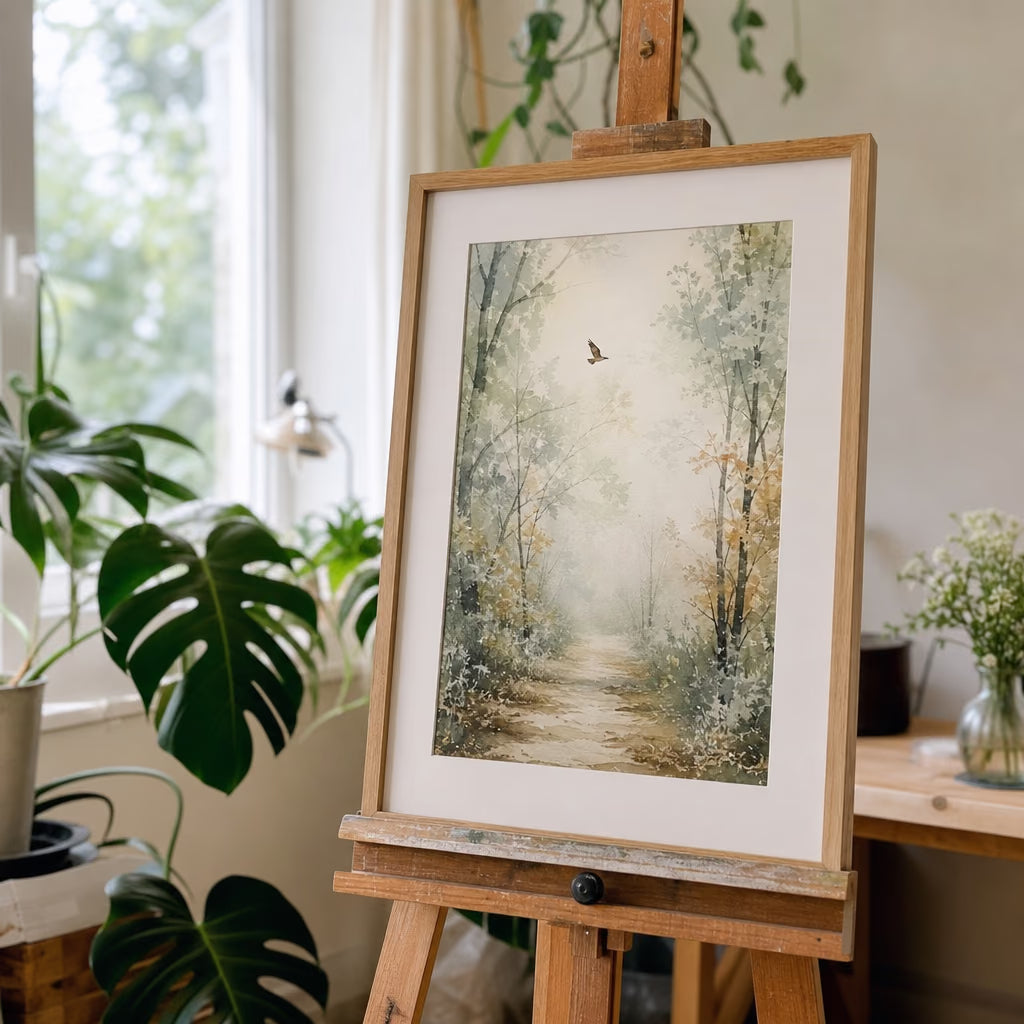 Personalizuotas vietų akvarelinis paveikslas rėmelyje interjere 10