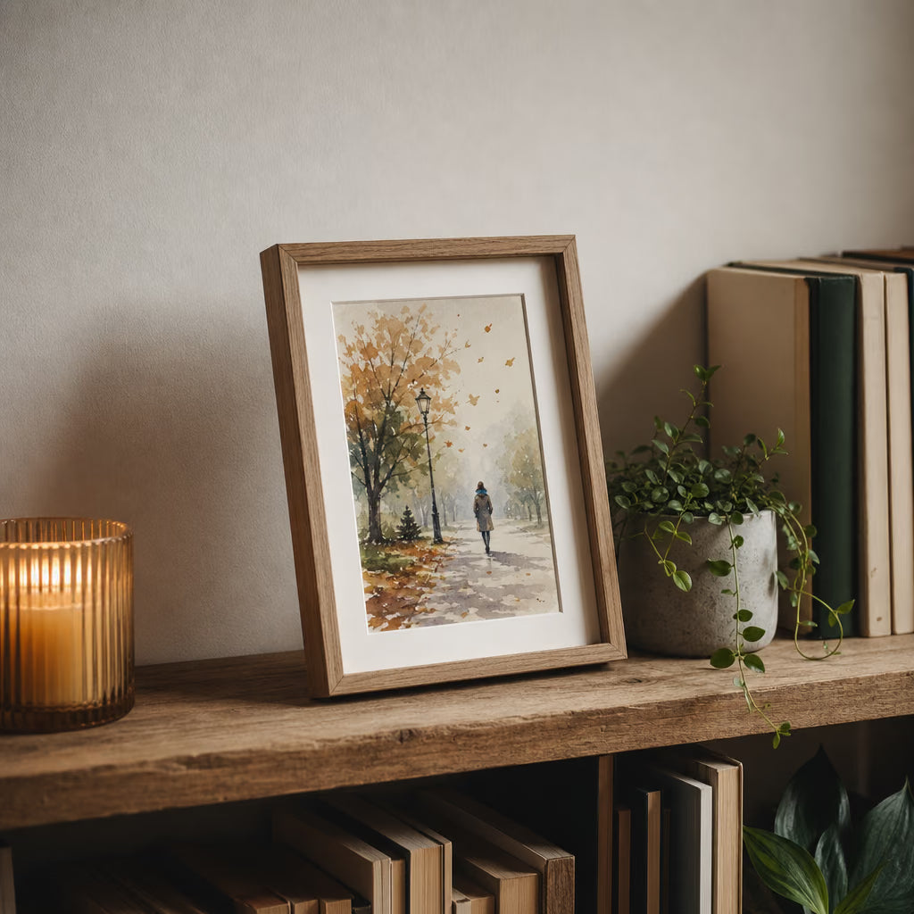 Personalizuotas vietų akvarelinis paveikslas rėmelyje interjere 5